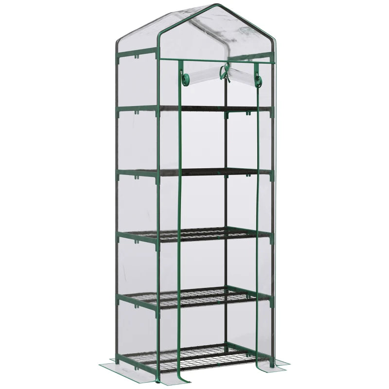 Portable Greenhouse Flower Stand - Transparent PVC Cover - 69 x 49 x 193cm