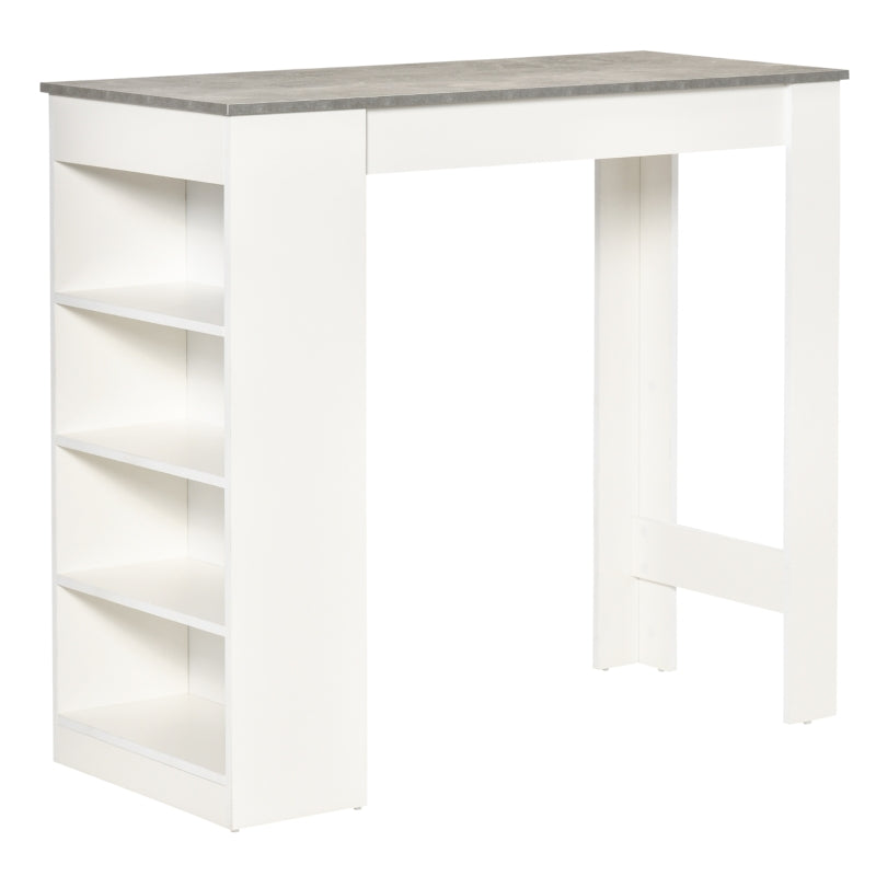Stylish Grey Bar Table with 4-Tier Storage Shelf - Perfect for Kitchen, Dining Room & Living Room