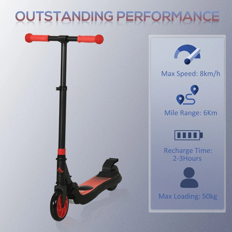 Folding Electric Scooter for Kids Ages 6 and Up Maximum Speed 8km/h Red