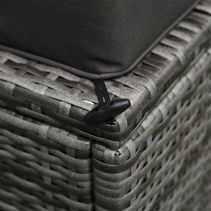 6 Piece Dark Grey Rattan Sofa Set