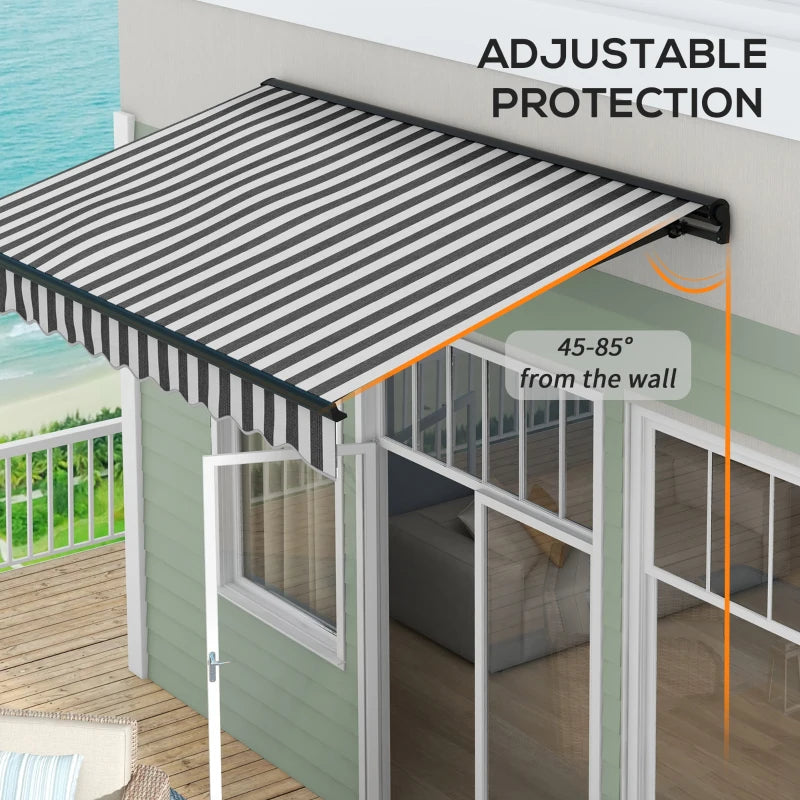 3m x 2m Striped Electric Awning - Fully Retractable