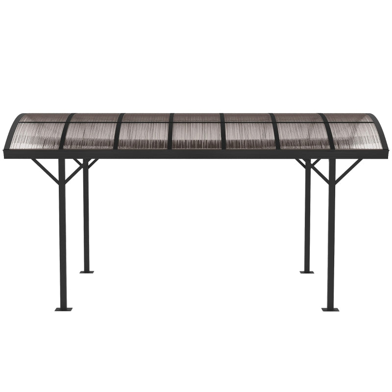 5m x 3m Hardtop Gazebo Aluminium Pavilion Carport With Brown Polycarbonate Roof