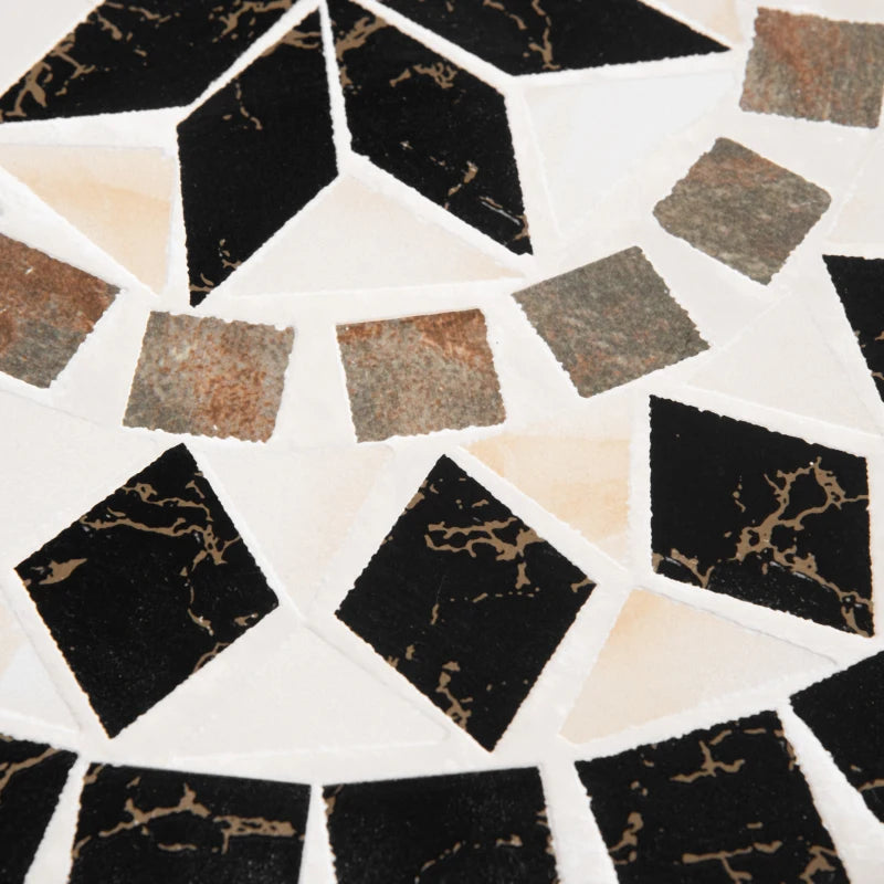 60cm Black Mosaic Outdoor Patio Table - Round Garden Table for Outdoor Use