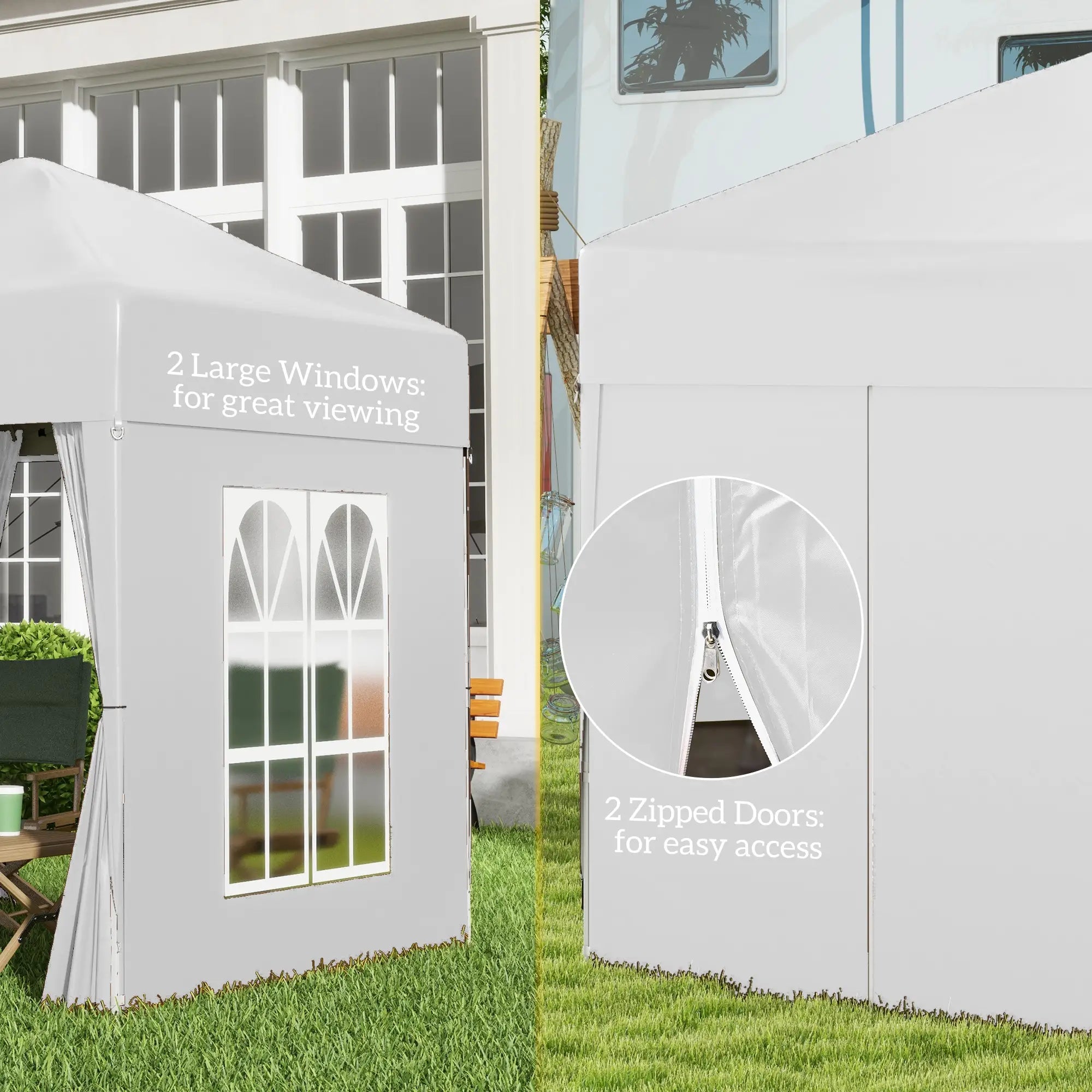 White 2m x 2m Pop Up Gazebo
