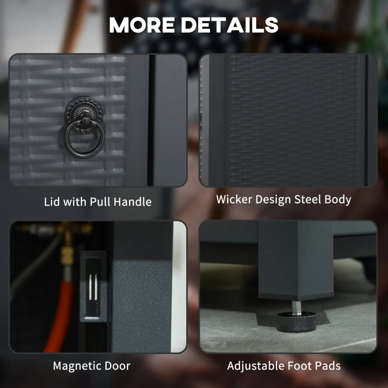 71x71cm 40000 BTU Gas Fire Pit Table - Stylish Black/Dark Grey Outdoor Heating Solution for Patios & Backyards