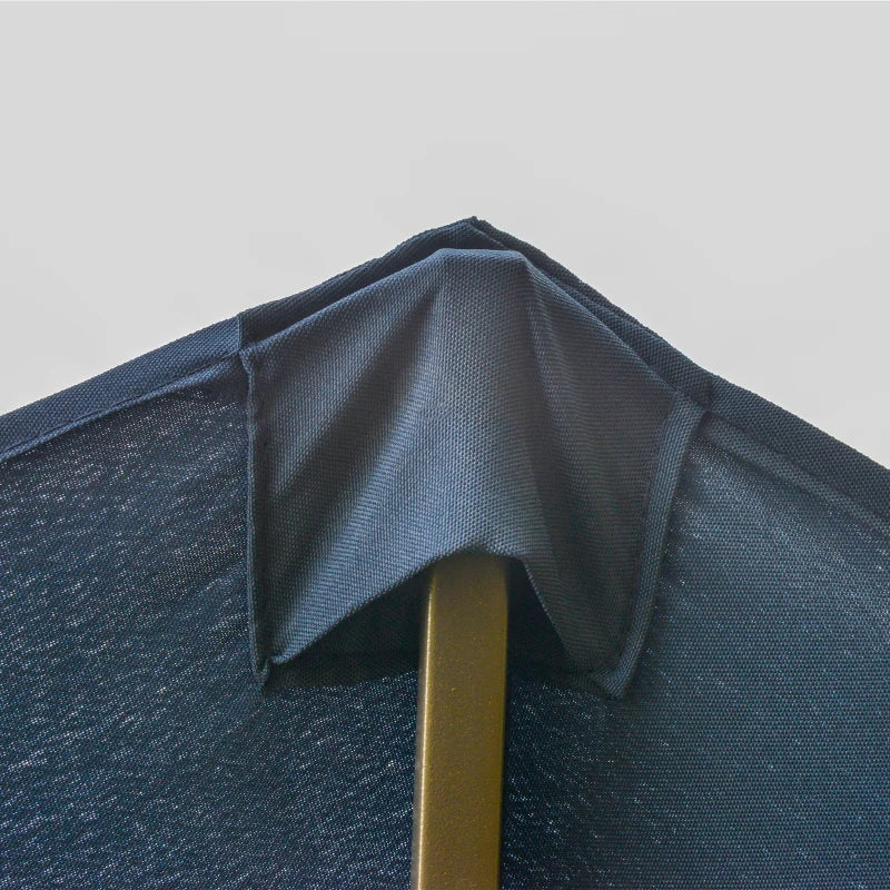 Dark Blue Double-sided Crank Sun Umbrella Canopy - 4.6M