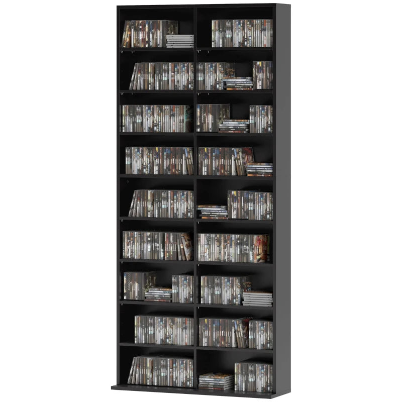 Black 640 CD Storage Tower Organizer for Home and Office