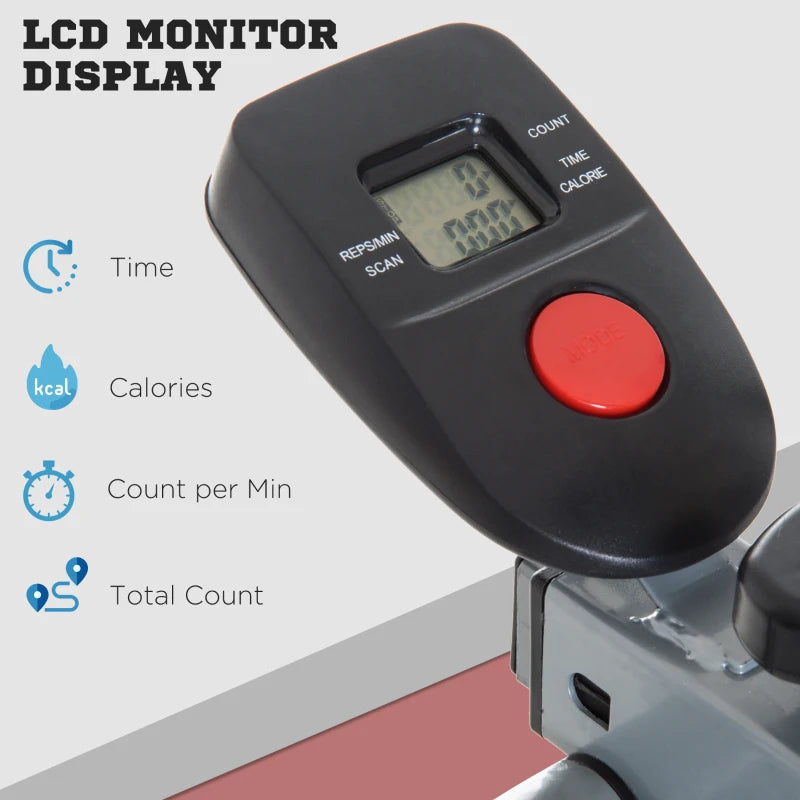 Air Walker Glider Cross Trainer Fitness Machine with LCD Display for Home Gym Grey