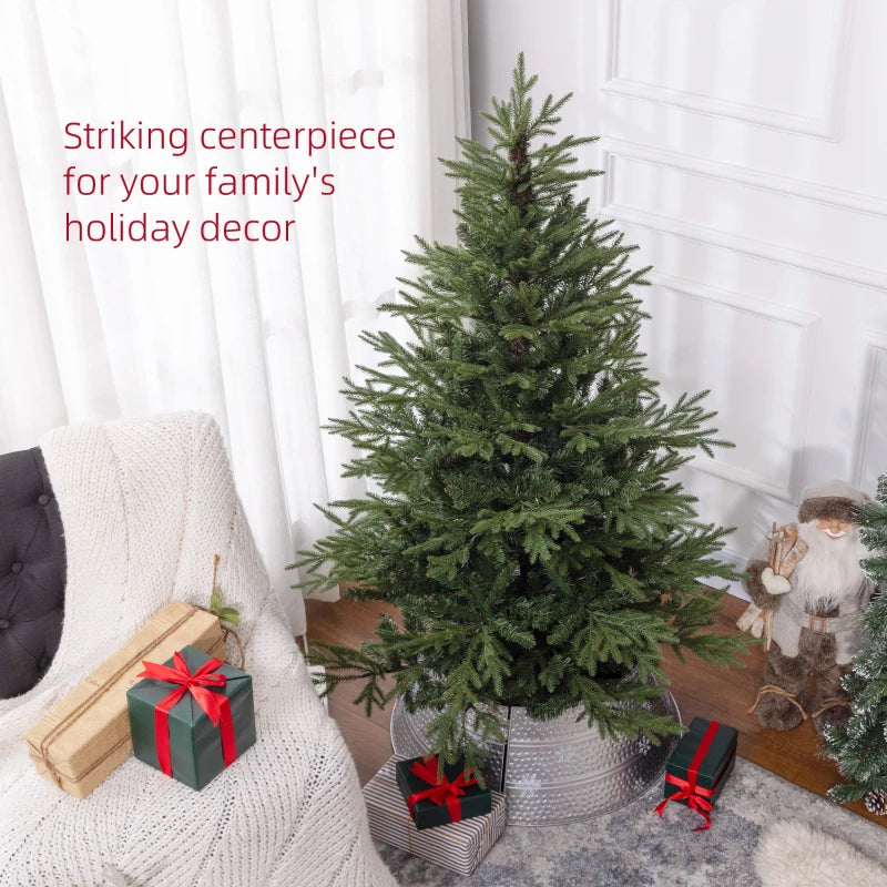 5ft Bushy & Bare Green Artificial Christmas Tree - Lush Holiday Decor for Home & Office, Easy Setup, Realistic Look