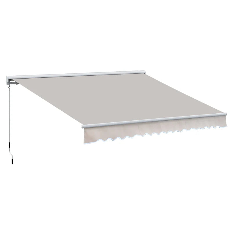 Cream White 3.5m x 2.5M Retractable Electric Awning Shade