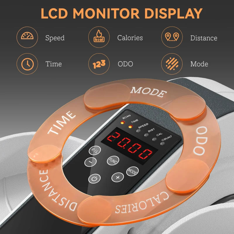 Under Desk Elliptical Machine Mini Electric Pedal Exerciser for Seniors with LCD Monitor Remote Control 10 Speed Settings Quiet Portable White
