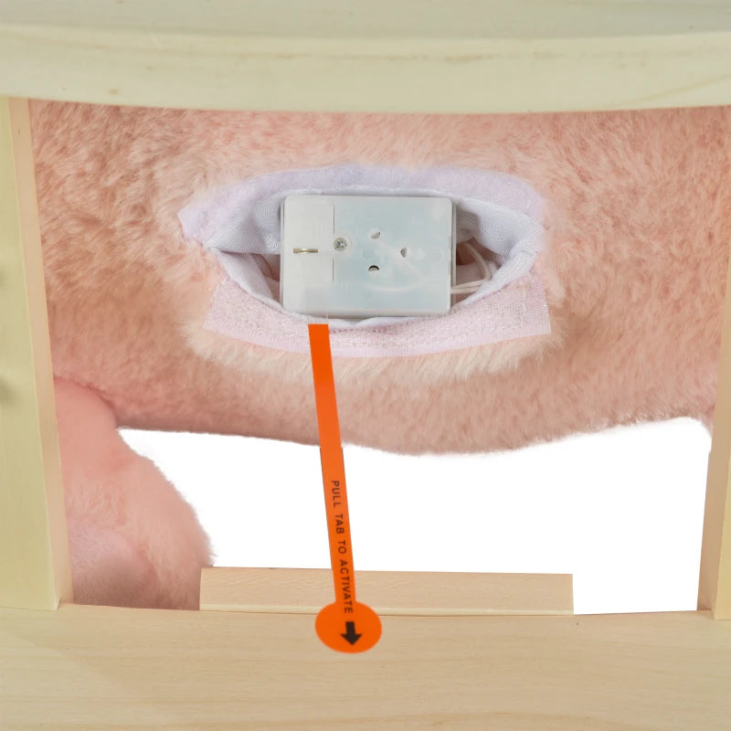 Plush Rocking Rabbit Ride-On Toy with Sound and Seatbelt for Toddlers Ages 18-36 Months Pink