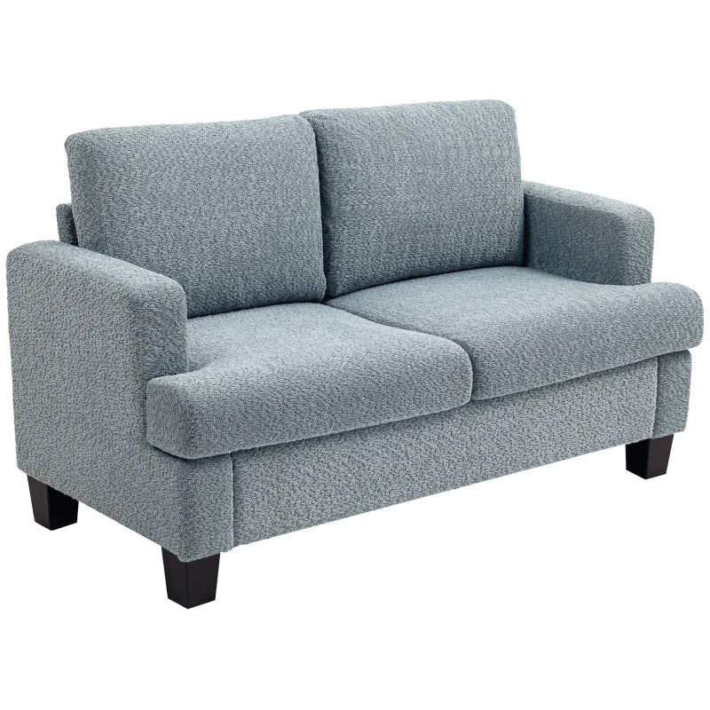 Stylish Light Grey 2 Seater Loveseat Sofa with Removable Cushions for Living Room and Home Office