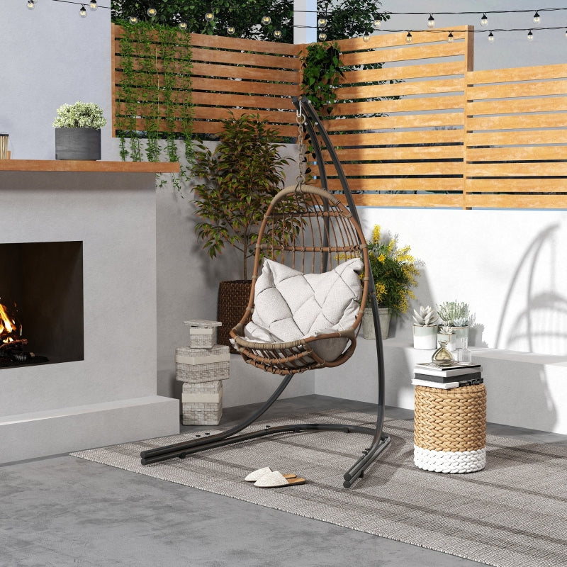 Heavy Duty Black Hammock Chair Stand - Extra Large Base, Metal Frame for Indoor/Outdoor Use, 150 KG Load Capacity