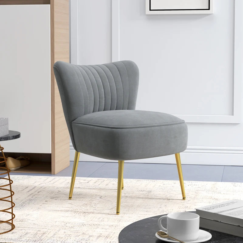 Stylish Grey Velvet-Feel Tub Accent Chair for Modern Living Spaces