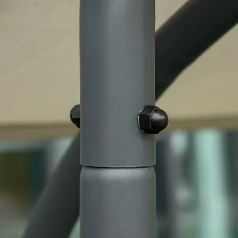 Beige Double Garden Swing Seat with Adjustable Canopy