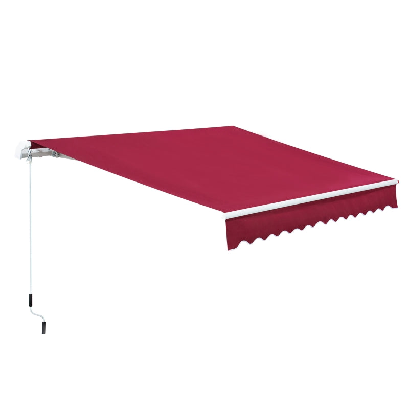 Red 3.5m x 2.5m Retractable Manual Awning Canopy