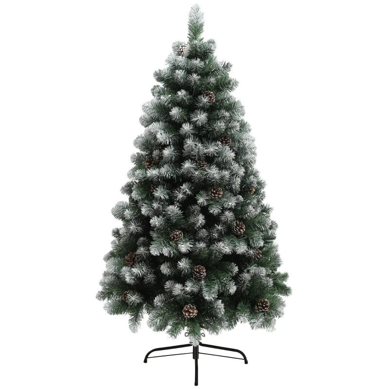 5ft Snow-Dipped Artificial Pine Christmas Tree - Realistic Holiday Decor for Festive Home Decoration