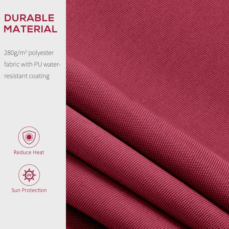 Red 3.5m x 2.5m Retractable Manual Awning Canopy