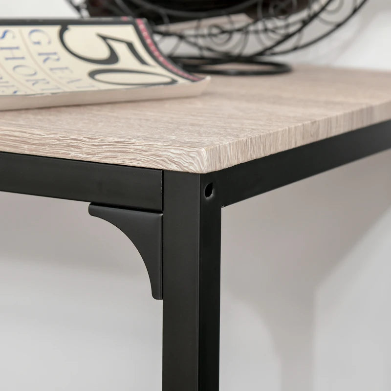 3-Piece Industrial Bar Table Set with 2 Stools, Footrest & Backrest - Perfect for Small Dining Spaces