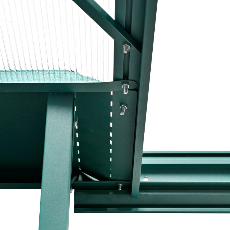 6ft x 8ft Polycarbonate Greenhouse With Aluminium Frame + Temperature Controlled Window and Foundation