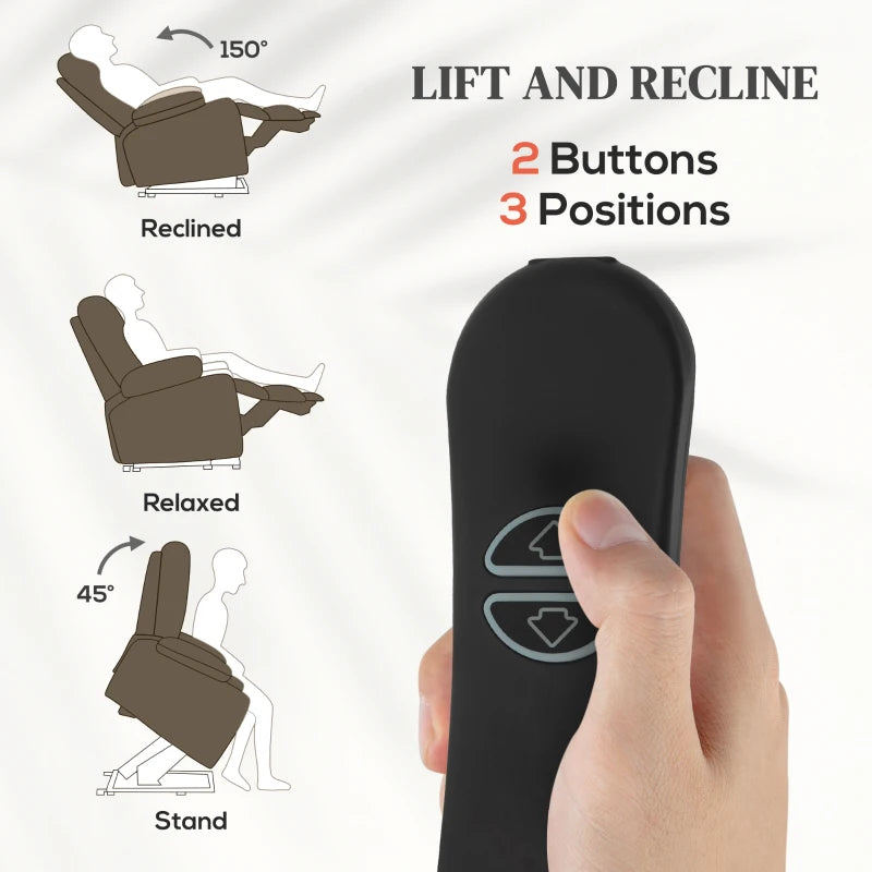 Dark Brown 45° Lifting Riser Recliner Armchair for Comfort and Support