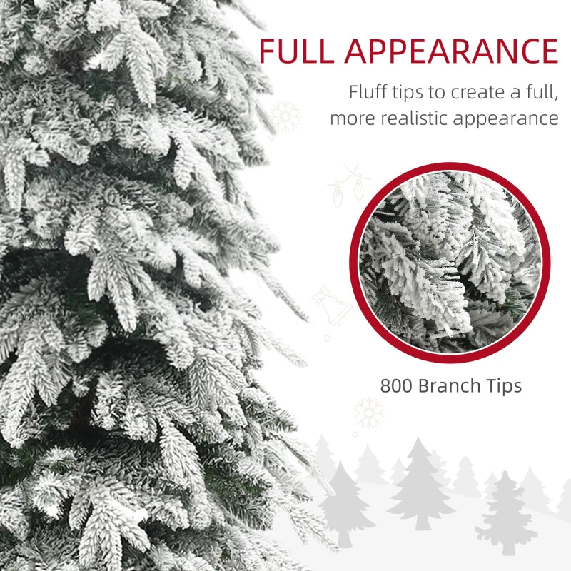 7ft Unlit Artificial Christmas Tree - Snow-Covered Holiday Decor for Festive Home Decoration