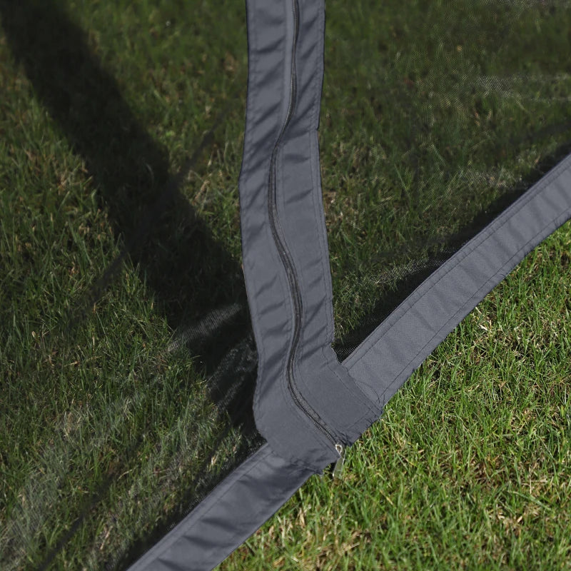 3 x 4m Black Aluminium Garden Gazebo Canopy Shelter Pavilion Tent with Nets and Curtains for Outdoor Parties