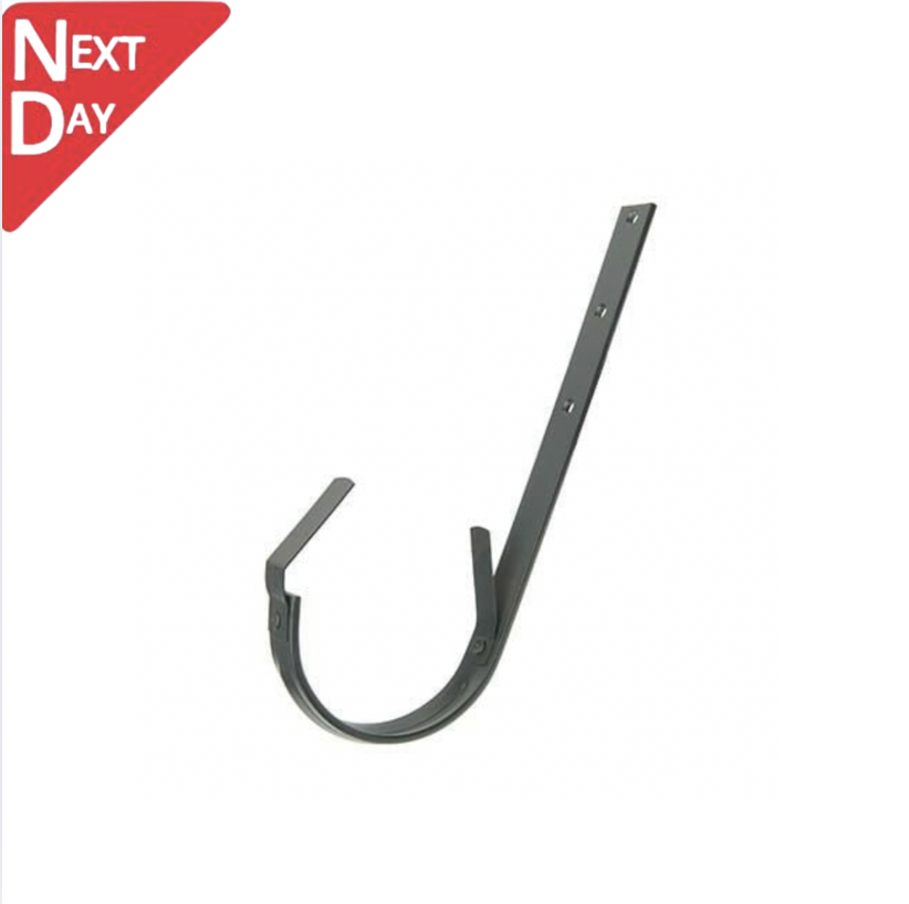 125mm Half Round Anthracite Grey Galvanised Steel Top Fix Rafter Bracket (Bend On Site)