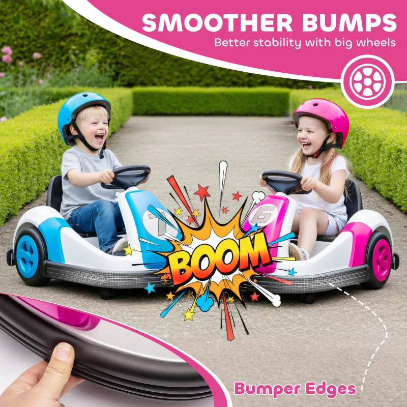 Kids 360-Degree Rotating Bumper Car Electric Ride On Toy for Ages 3-8 Pink