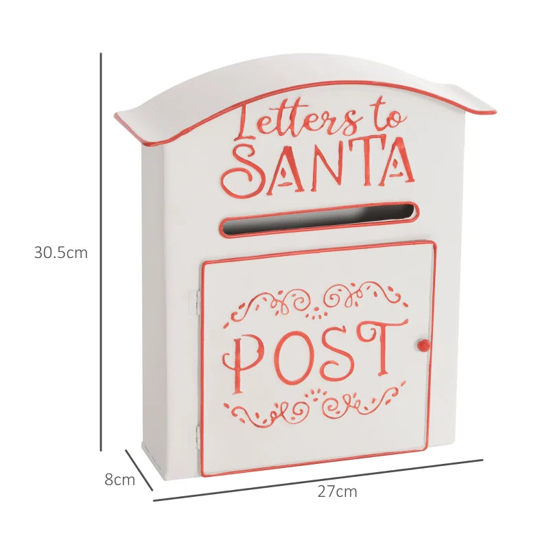 A5 Christmas Letter Postbox - Festive White & Red Design for Holiday Mail, Perfect for Letters to Santa