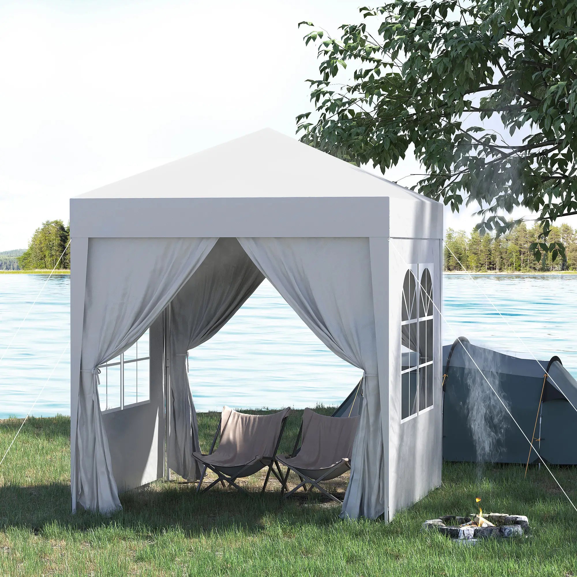 White 2m x 2m Pop Up Gazebo