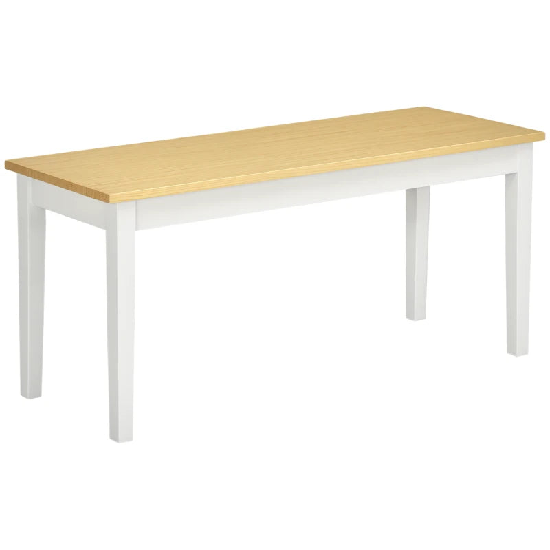 102 cm Wooden Dining Bench for 2 - Stylish White Kitchen & Dining Room Seating, Perfect for Entryway