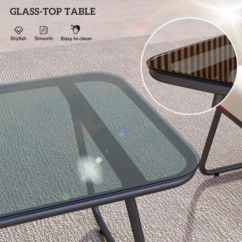 4 Piece Rattan Garden Furniture Set - Brown Rattan Chairs - Ideal for Patio, Conservatory and Balconies