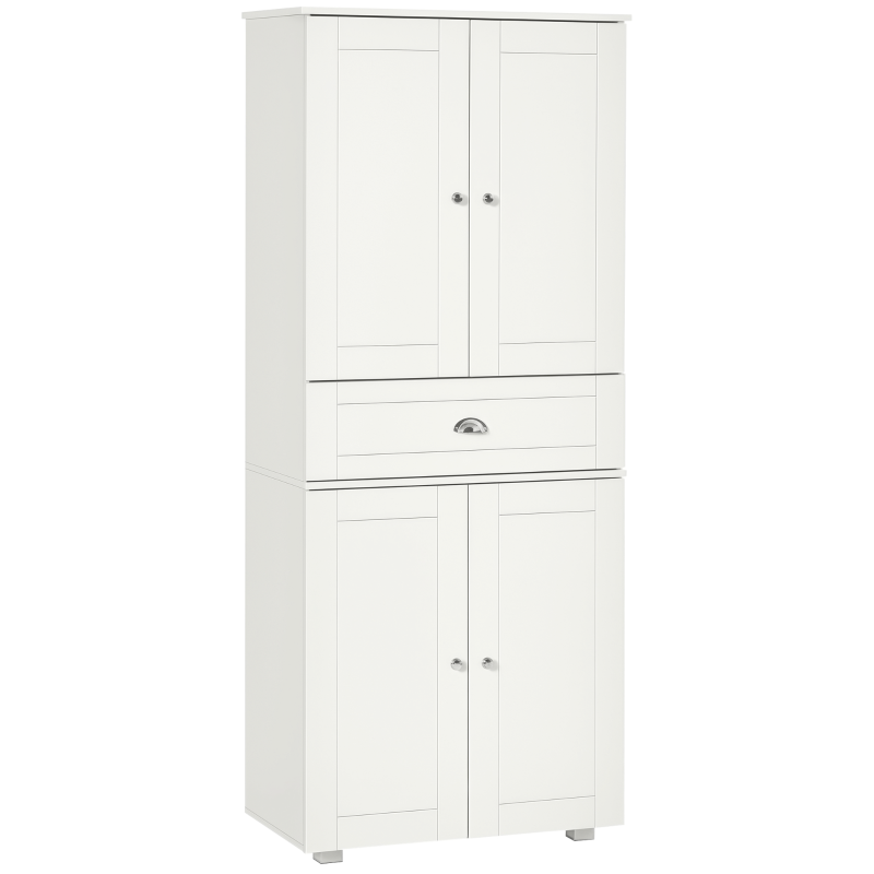 Freestanding Tall Kitchen Storage Cabinet with Drawer and Adjustable Shelves for Dining Room