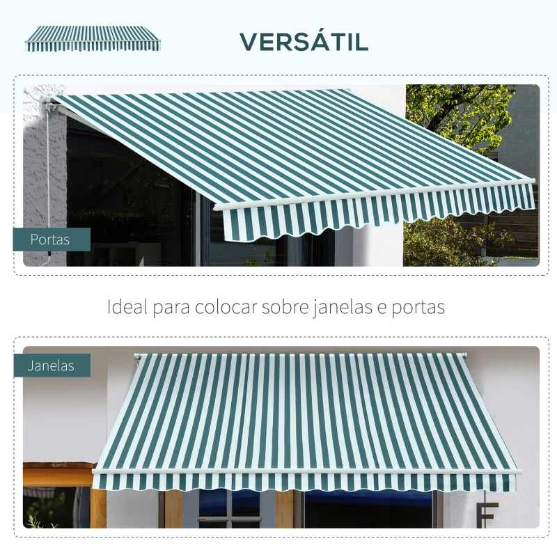 3m x 2.5m Striped Awning (Retractable)