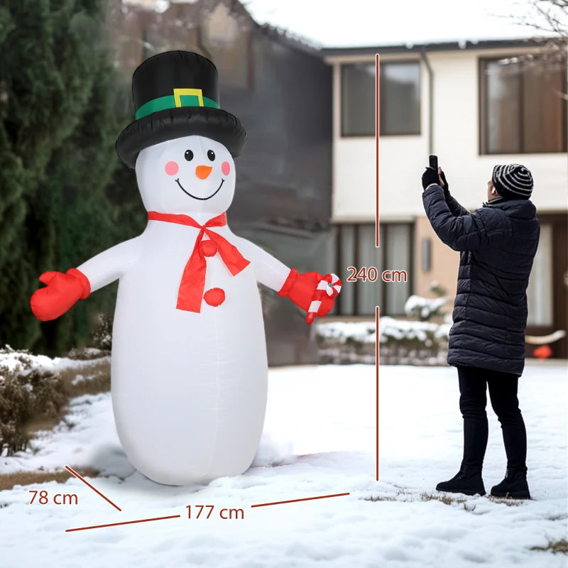 8FT Inflatable Christmas Snowman with Disco Lights - Self-Inflating Outdoor Decoration for Garden & Home Holiday Decor