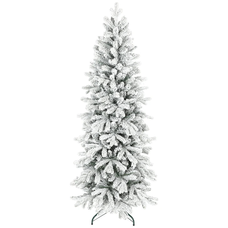6ft Flocked Artificial Christmas Tree - Realistic Snowy Pine Look, Perfect for Holiday Decor, Easy Assembly, Indoor Use
