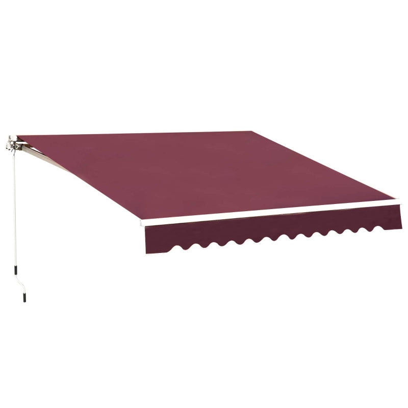 3m x 2.5m Red Manual Retractable Awning - Water Resistant