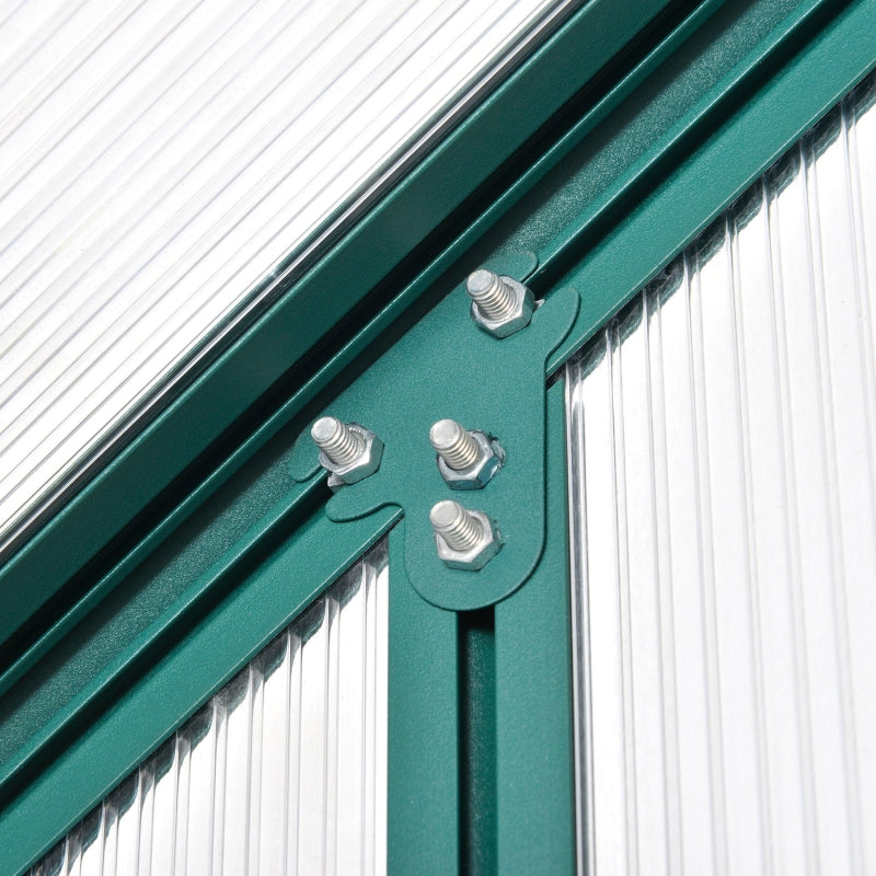 6ft x 8ft Polycarbonate Greenhouse With Aluminium Frame + Temperature Controlled Window and Foundation