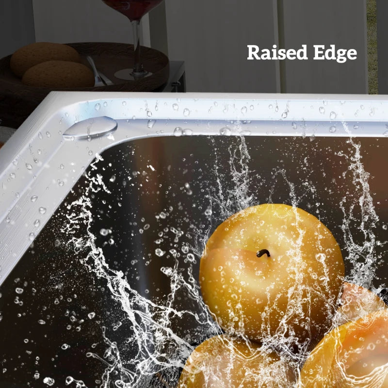 Outdoor Stainless Steel Kitchen Sink - Freestanding Single Bowl with Hot & Cold Water, Storage Shelves for Easy Access