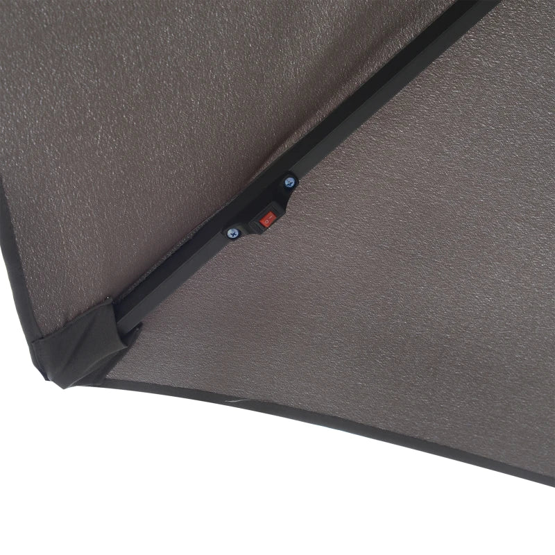 3m LED Cantilever Patio Umbrella - Grey