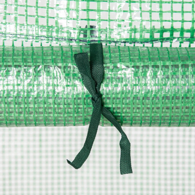 Compact Greenhouse with Steel Frame, 4 Tier, Roll-up Door, 70x50x160 cm, Green