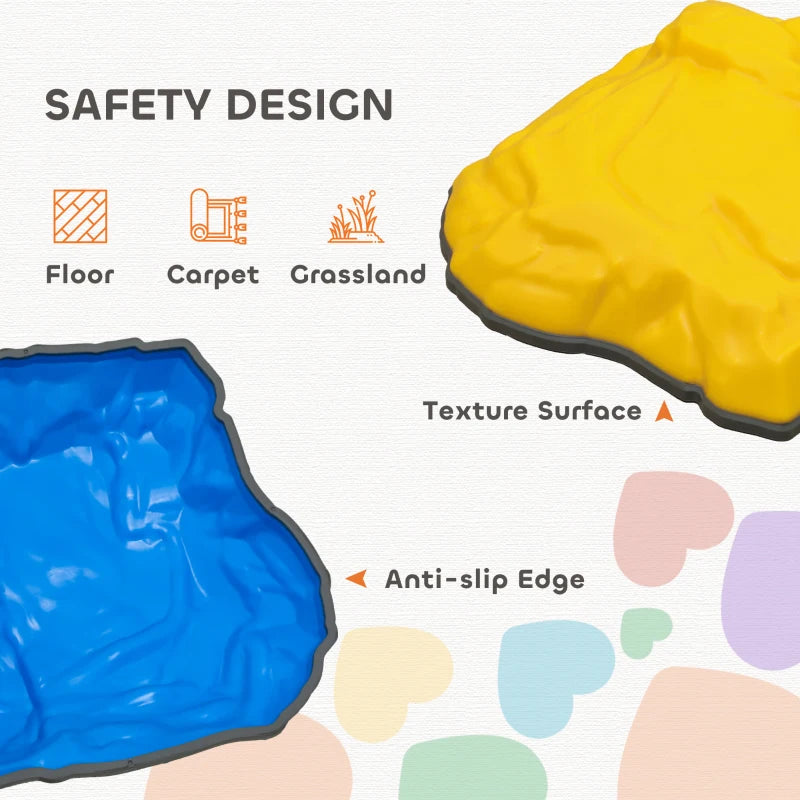 Colorful Balance Stepping Stones for Kids Non-Slip Indoor Outdoor Obstacle Course Ages 3-8