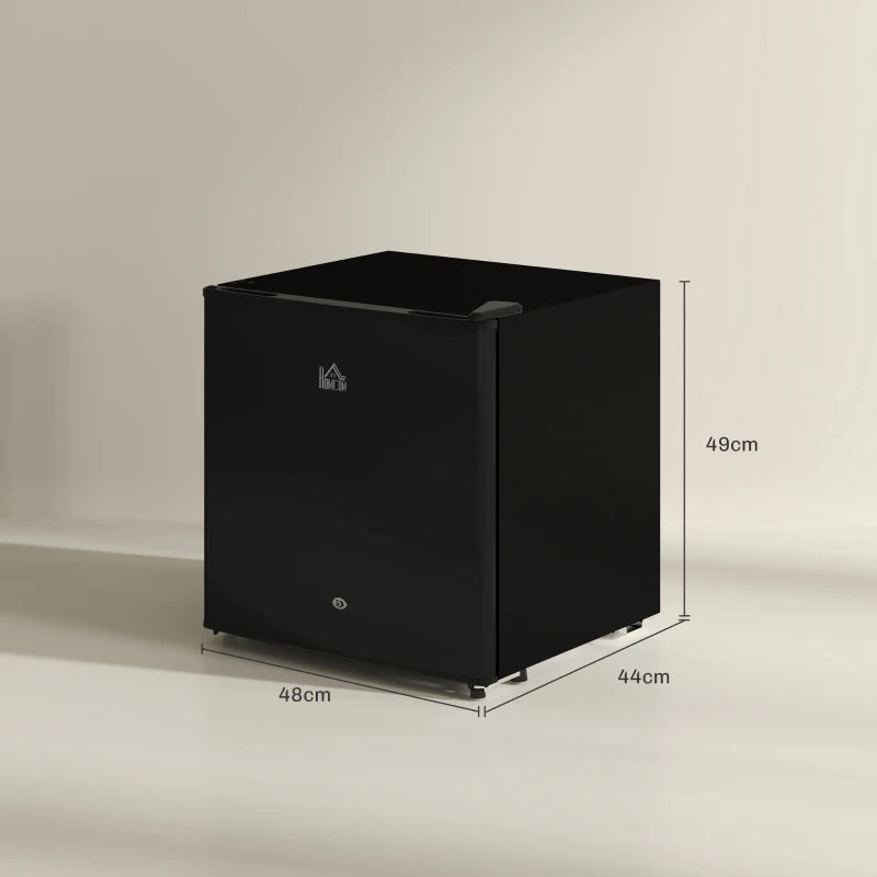 46L Lockable Countertop Fridge - Black Mini Refrigerator for Home, Office, or Dorm - Compact & Secure Storage Solution