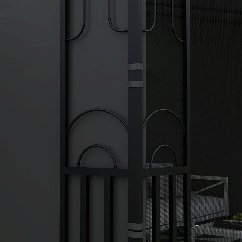 Black Lean-To Pergola