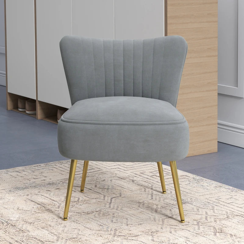 Stylish Grey Velvet-Feel Tub Accent Chair for Modern Living Spaces
