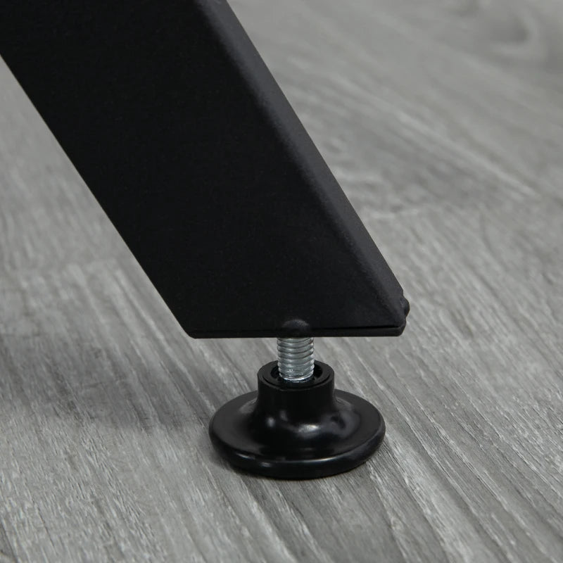 Round Dining Table with Black Legs - 90x76 cm Brown Kitchen Table with Anti-Slip Foot Pads for Living Room
