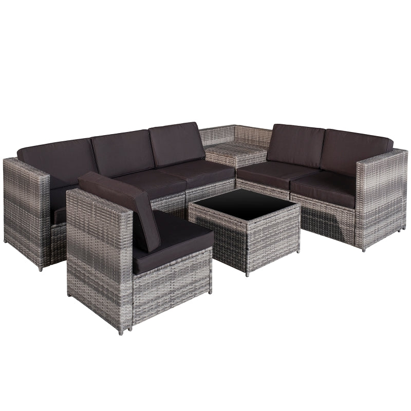 6-Seater Rattan Corner Sofa Set Set With Cushions