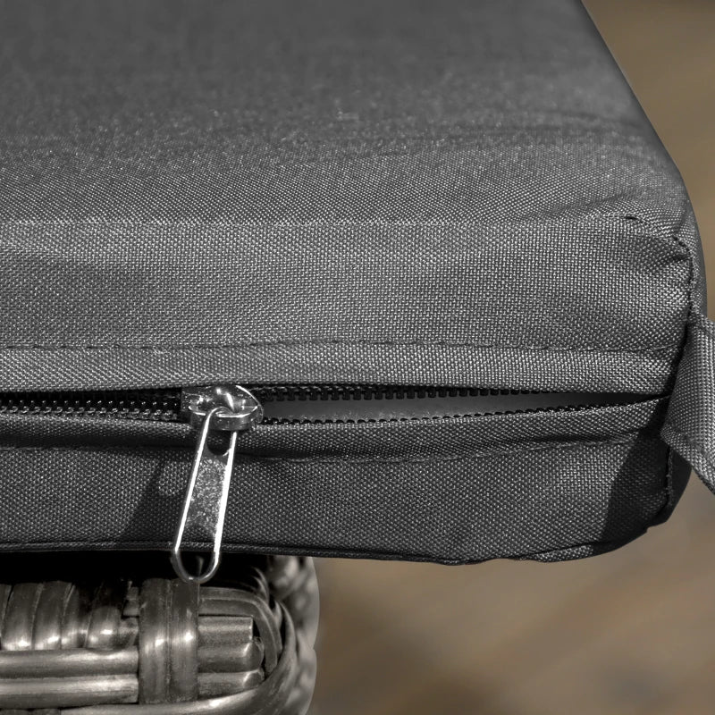 Set of 4 Dark Grey Armless Rattan Garden Chairs - Stylish Outdoor Seating for Patio & Deck